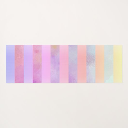 Abstracte regenboogvloerstrips in Waterverf Yogamat (Achterkant (horizontaal))
