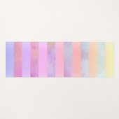 Abstracte regenboogvloerstrips in Waterverf Yogamat (Voorkant (horizontaal))