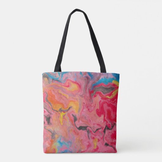 Abstracte regenboogwaterval tote bag (Achterkant)