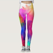 Abstracte regenboogWaterverf Leggings (Voorkant)