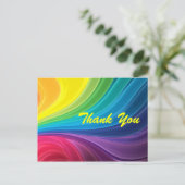 Abstracte regenboogwerveling bedankkaart briefkaart (Staand voorkant)