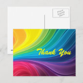Abstracte regenboogwerveling bedankkaart briefkaart (Voorkant / Achterkant)