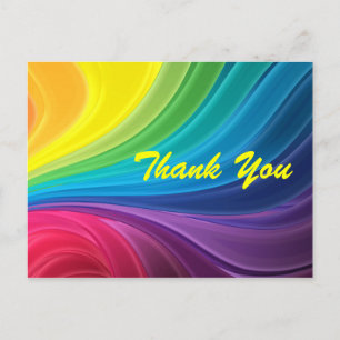 Abstracte regenboogwerveling bedankkaart briefkaart