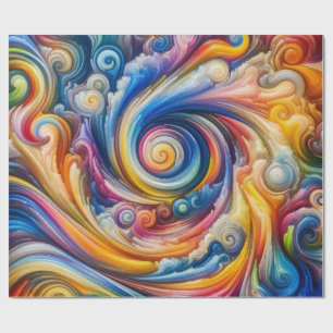 Abstracte regenboogwerveling cadeaupapier