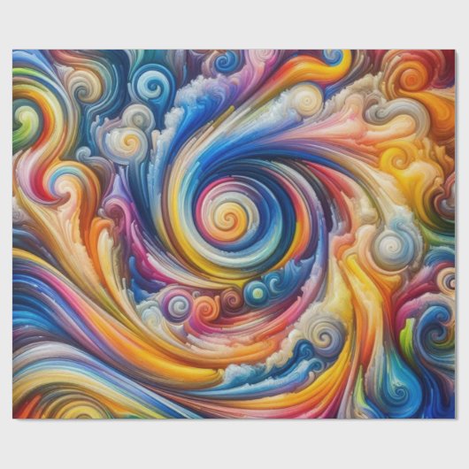 Abstracte regenboogwerveling cadeaupapier (Vlak)