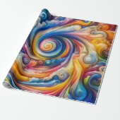 Abstracte regenboogwerveling cadeaupapier (Uitgerold)