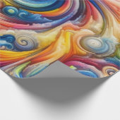 Abstracte regenboogwerveling cadeaupapier (Hoek)