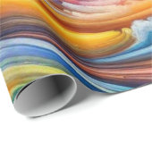 Abstracte regenboogwerveling cadeaupapier (Rol Hoek)