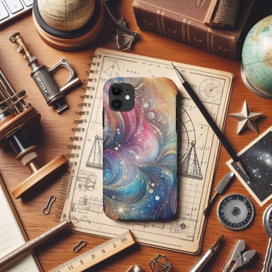 Abstracte regenboogwervelingen en glinsteringen Case-Mate iPhone case