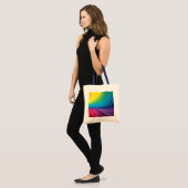 Abstracte regenboogwervelkolom Canvas tas (Voorkant (model))