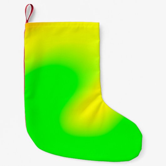 Abstracte regenboogzachte wolkenachtergrond in pas kleine kerstsok (Voorkant)