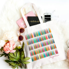 Abstracte regendropjes patroon Aangepaste naam Tote Bag