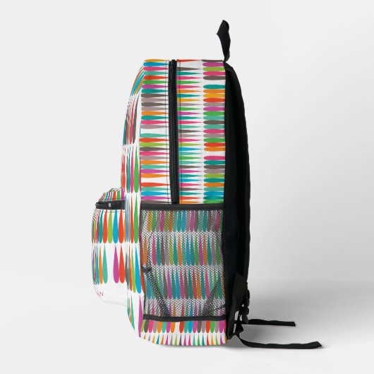 Abstracte regendroppatronen met regenboogkleuren A Bedrukte Rugzak (Rechts)