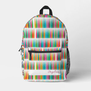 Abstracte regendroppatronen met regenboogkleuren A Bedrukte Rugzak