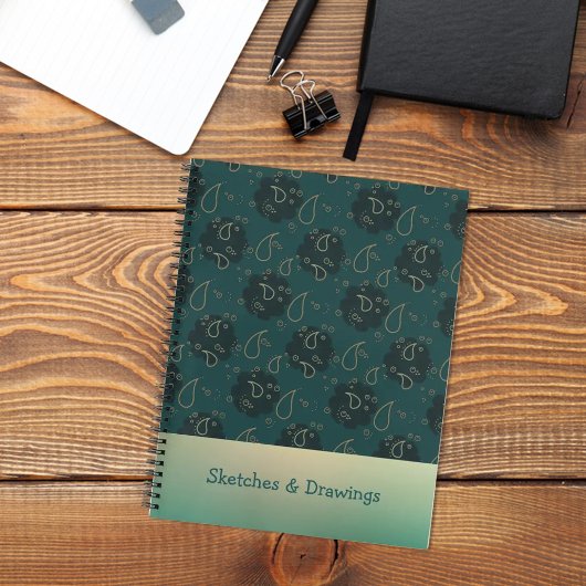 Abstracte regendruppels Notitieboek