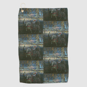 Abstracte Reis,Paar te Paard door Kandinsky Golfhanddoek