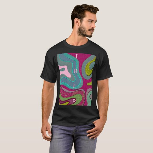 Abstracte reisstijl t-shirt (Voorkant volledig)