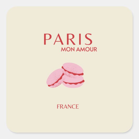 Abstracte reistracht met Retro Pastel Paris Vierkante Sticker (Voorkant)