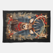 Abstracte rendieren gewei rode en groene dennen theedoek (Horizontaal)