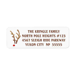 Abstracte rendieren met een rode neus etiket