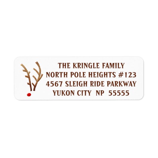 Abstracte rendieren met een rode neus etiket (Voorkant)