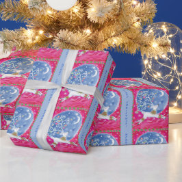 Abstracte rendierendrempelkerst cadeaupapier