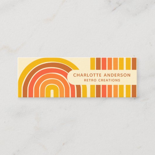 Abstracte rendy naam Retro Wave Mini Visitekaartje (Voorkant)