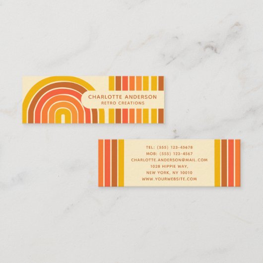 Abstracte rendy naam Retro Wave Mini Visitekaartje (Voorkant / Achterkant)