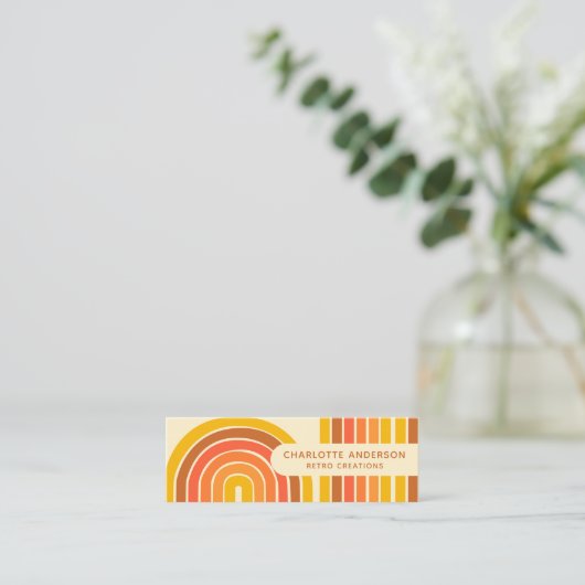 Abstracte rendy naam Retro Wave Mini Visitekaartje (Staand voorkant)