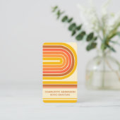 Abstracte rendy naam Retro Wave Visitekaartje (Staand voorkant)