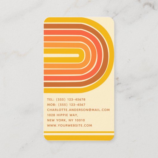Abstracte rendy naam Retro Wave Visitekaartje (Achterkant)