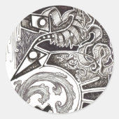 Abstracte reptielen ronde sticker (Voorkant)