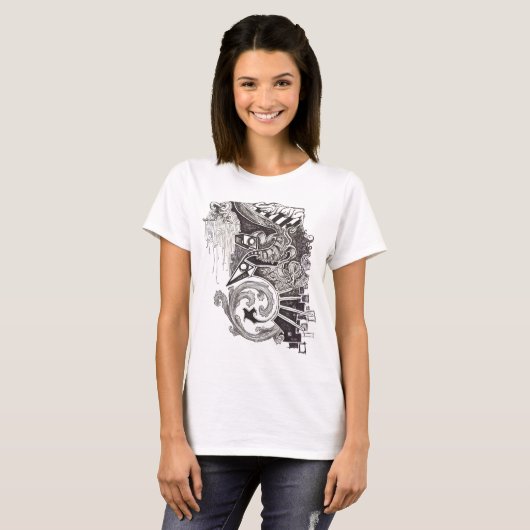 Abstracte reptielen t-shirt (Voorkant volledig)