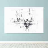 Abstracte restaurant scene - canvas afdruk (Insitu (Houten vloer))