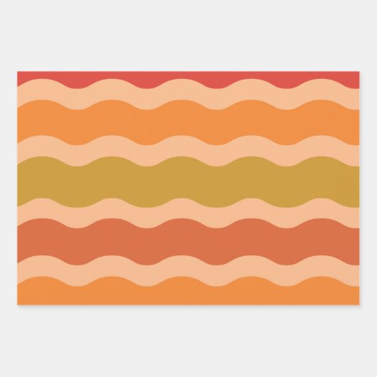 Abstracte retro 70s groovy funky waves inpakpapier vel (Voorkant 3)