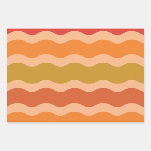 Abstracte retro 70s groovy funky waves inpakpapier vel (Voorkant 2)