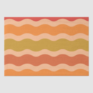 Abstracte retro 70s groovy funky waves tissuepapier