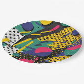 Abstracte Retro 80s 90s Thema Party Borden Papieren Bordje (Gekanteld)