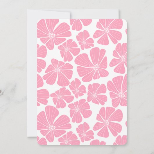 Abstracte Retro Anjer Roze Kamille Verjaardag Kaart (Achterkant)