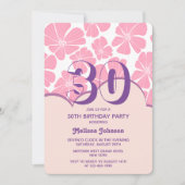 Abstracte Retro Anjer Roze Kamille Verjaardag Kaart (Voorkant)