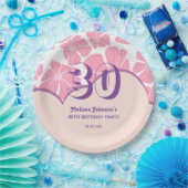 Abstracte Retro Anjer Roze Kamille Verjaardag Papieren Bordje (Feest)