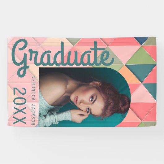 Abstracte Retro Arch Photo Afstuderen Banner (Horizontaal)