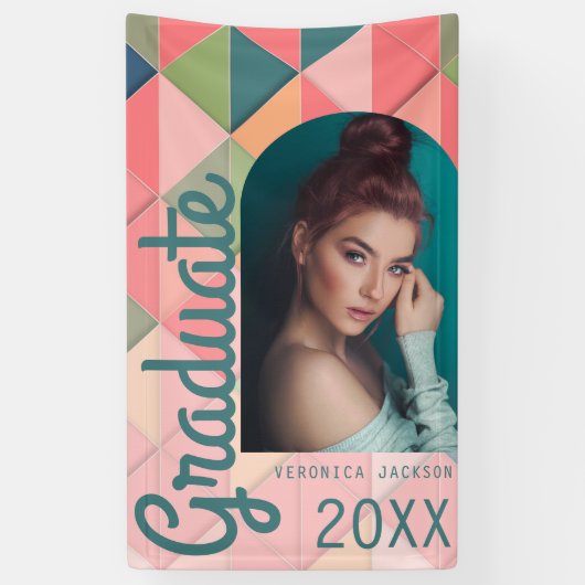 Abstracte Retro Arch Photo Afstuderen Banner (Verticaal)