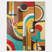 Abstracte retro art | Geel en bruin design Fleece Deken (Voorkant)