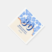 Abstracte Retro Blauwe Kamille Bloem Verjaardag Servet (Hoek)