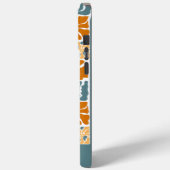 Abstracte Retro Bloem iPhone Hoes met Aangepaste N (Achterkant / Links)