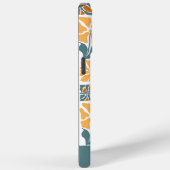 Abstracte Retro Bloem iPhone Hoes met Aangepaste N (Achterkant / Rechts)