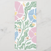 Abstracte Retro Boho Chic Kleurrijke Bloemenbruilo Menu (Achterkant)