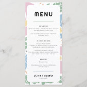 Abstracte Retro Boho Chic Kleurrijke Bloemenbruilo Menu (Voorkant)