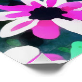 Abstracte Retro Boho Spring Flowers Viva Magenta Perfect Poster (Hoek)